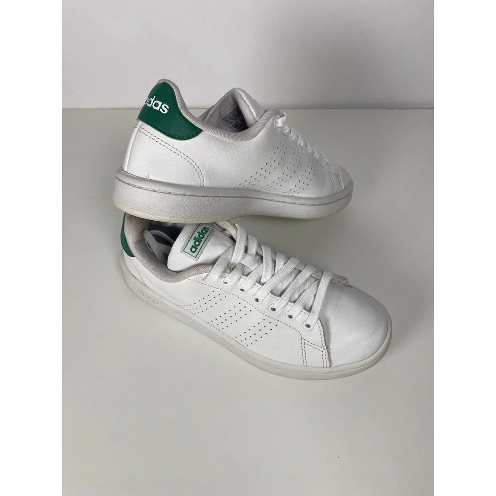 Adidas Advantage Men's Size 7.5 Sneakers White Green Low Top